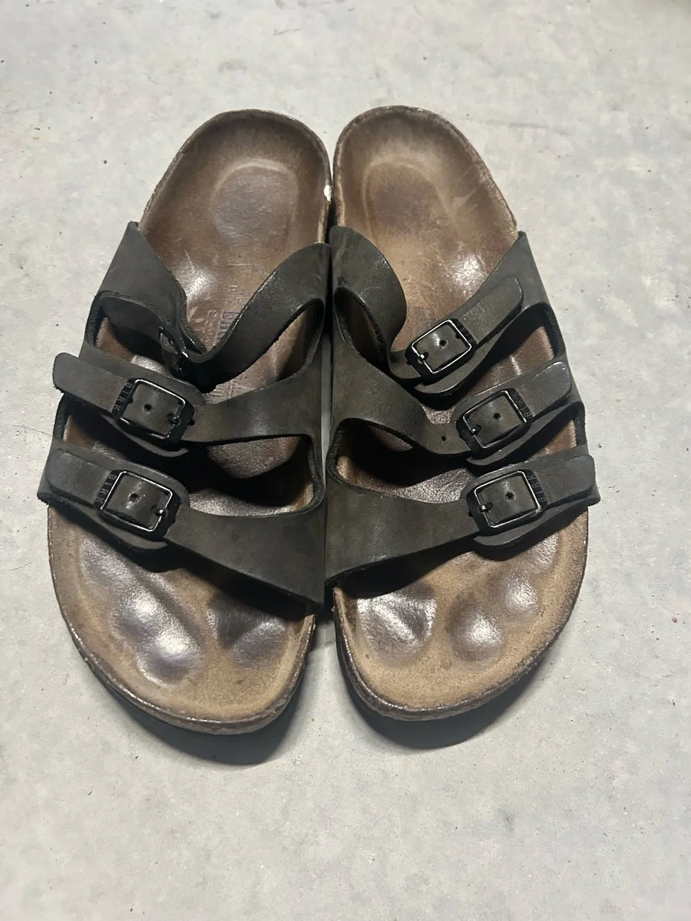 Birkenstock Triple-Strap Sandals in Dark Brown/Black
